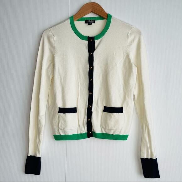 The Webster for Target dressy ivory and green cardigan size medium - Picture 5 of 9